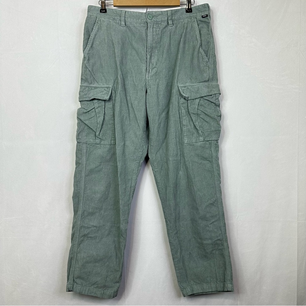 Van’s Loose Tapered Fit Cargo Pants Corduroy Baggy Skater Green Men’s